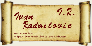 Ivan Radmilović vizit kartica
